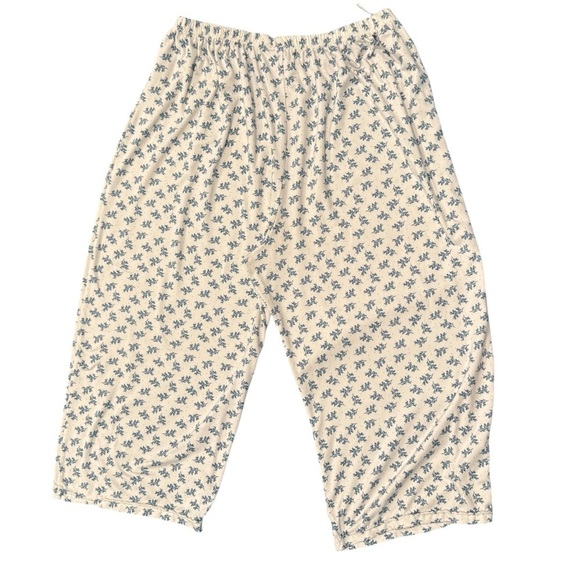 Body Touch Intimates Two Piece Pajama Set Sz 3X Cropped Pant Blue Floral Soft - Picture 3 of 13